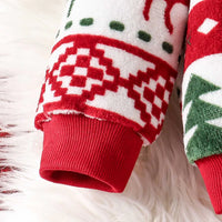 Girls White Self-Design Christmas Patterns Hooded Sweatshirt With Leggings Sets 2 pc. Sets