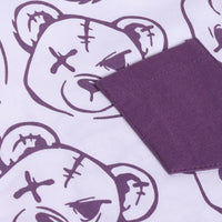Boys Lavender Bear Print T-Shirt With Shorts Sets Sets