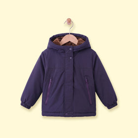 Girls Navy Blue Long Sleeve Hooded Zip-up Jacket Coats & Jackets Navy Blue 1-2 Y