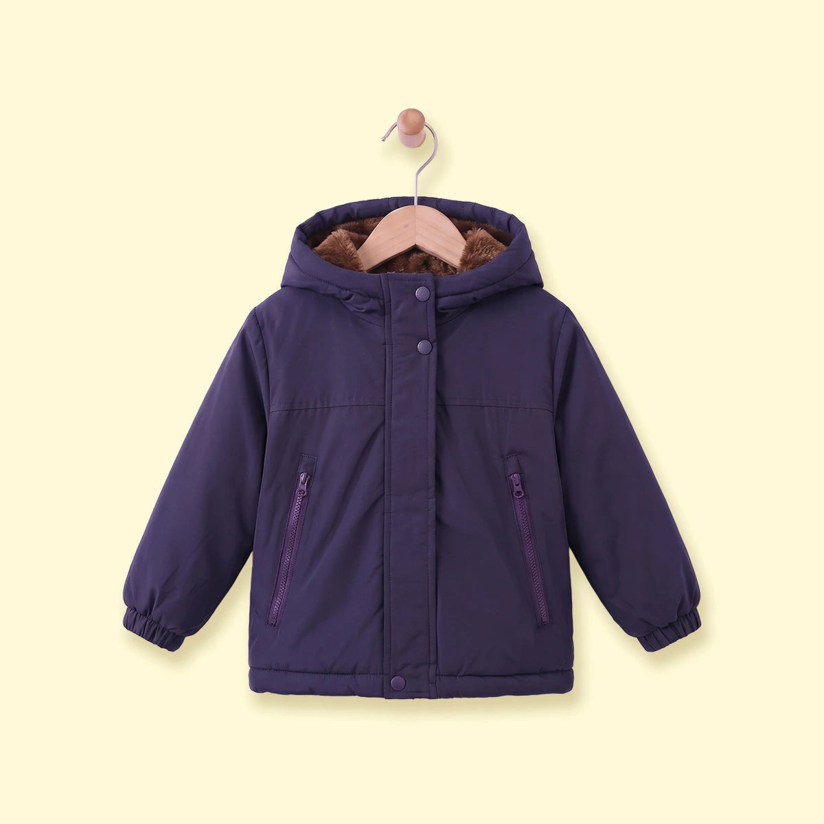 Girls Navy Blue Long Sleeve Hooded Zip-up Jacket Coats & Jackets Navy Blue 1-2 Y
