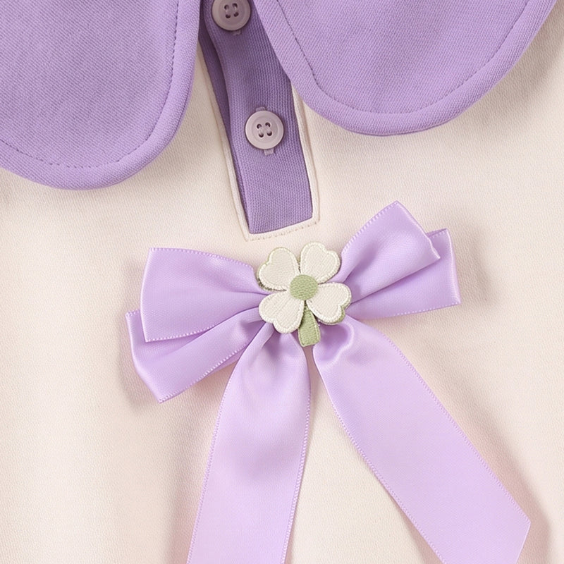 Girls Purple Peter Pan Collar Sweatshirt & Joggers Sets Sets