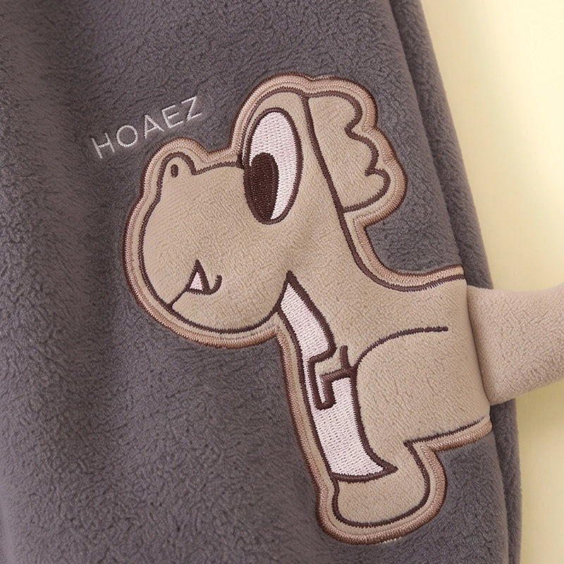 Boys Grey Dinosaur Applique Jogger Joggers