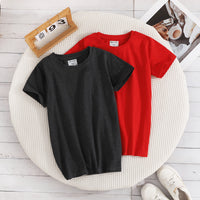 Boys Multicolor Solid Round Neck Short Sleeve Summer T-shirts- Pack of 2 Tshirts
