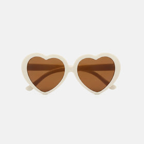 Girls Cream Heart Shaped Sunglasses Sunglasses