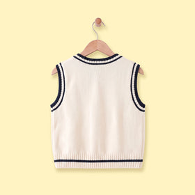Boys Cream Cable Knit Sleeveless Sweater Vest Sweaters & Cardigans