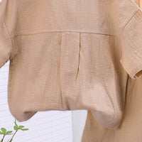 Boys Brown Textured Short Sleeves Shirt With Shorts Set 2 pc. Sets
