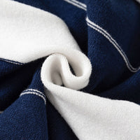 Boys Navy Blue Cardigan With Self-Design Stripe Patterns Sweaters & Cardigans