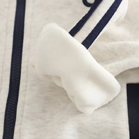 Boys Off White High Neck Zipper Jacket With Jogger Co-ord Sets Sets