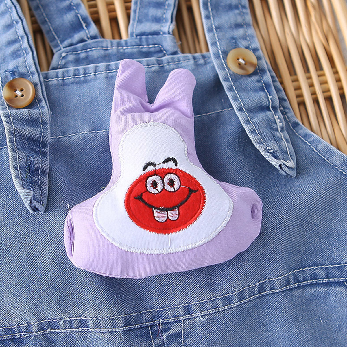 Boys Purple Striped Short Sleeves T-Shirt With Denim Dungaree Set 2 pc. Sets
