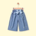 Girls Blue Floral Embroidered Relaxed Fit Denim Pants Pants Blue 1-2 Y