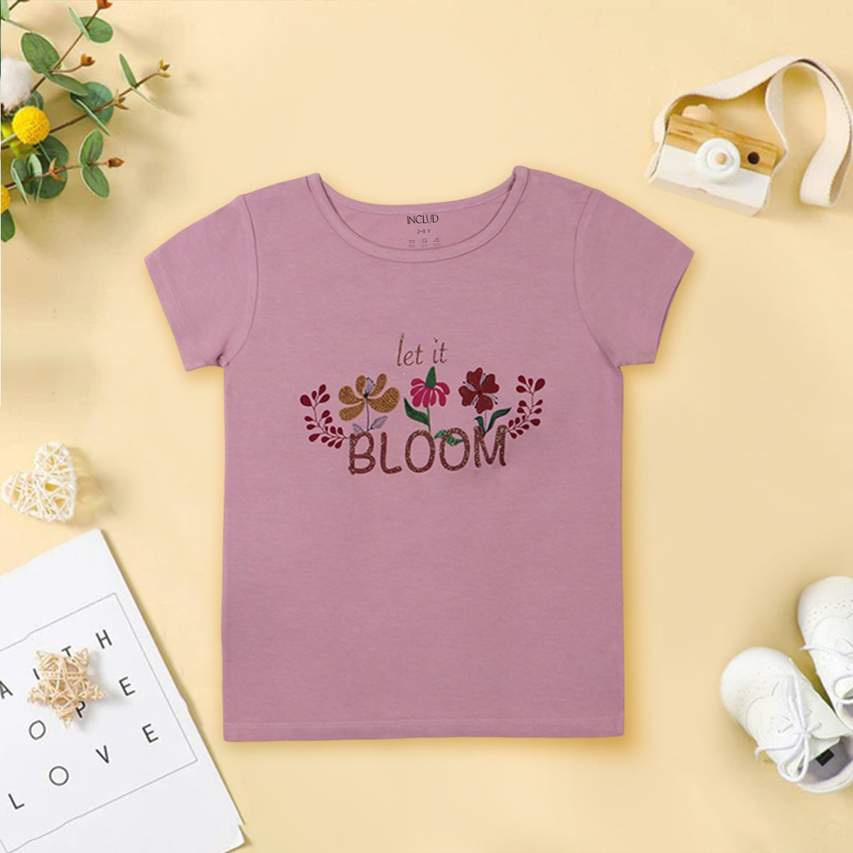 Girls Multicolor Graphics Summer T-shirts- Pack Of 3 Tshirts