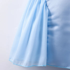 Girls Blue Sleeveless Drop-Waist Dress Casual Dresses
