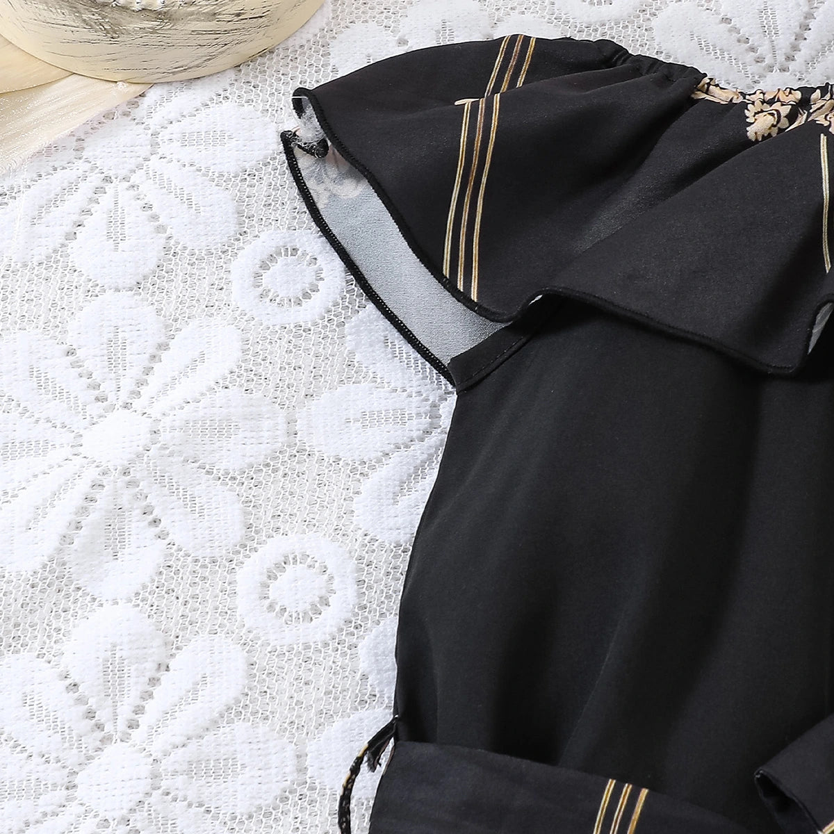 Girls Black Ethnic Motifs Print Sleeveless Fit & Flare Dress Casual Dresses