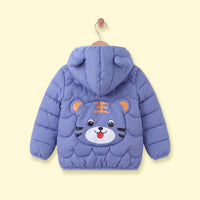 Boys Blue Bear Ear On Hood Quilted Zip-up Jacket Coats & Jackets