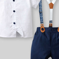 Boys Short Sleeve Shirt With Suspender Shorts Set 2 pc. Sets   