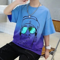 Boys Blue Graphics Short Sleeves T-Shirt With Shorts Set Sets