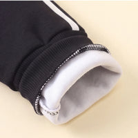 Boys Black Long-Sleeve Crewneck Sweatshirt & Elasticated Pants Sets With White Stripe 2 pc. Sets