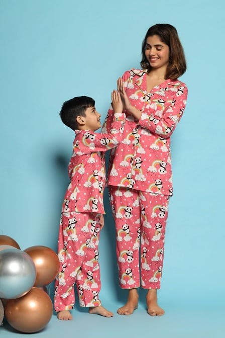 Rouge Panda Printed Sleepwear Mom & Son Set