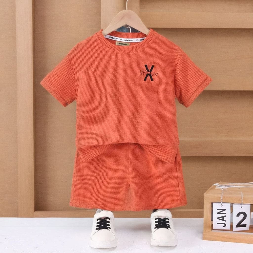 Boys Textured Knit Two Piece Set Sets