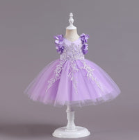 Girls Embroidered Fit & Flare Party Dress Party Dresses Purple 1-2 Y