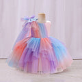 Girls Colourful Gradient High End Partywear Dress Party Dresses Pink 1-2 Y