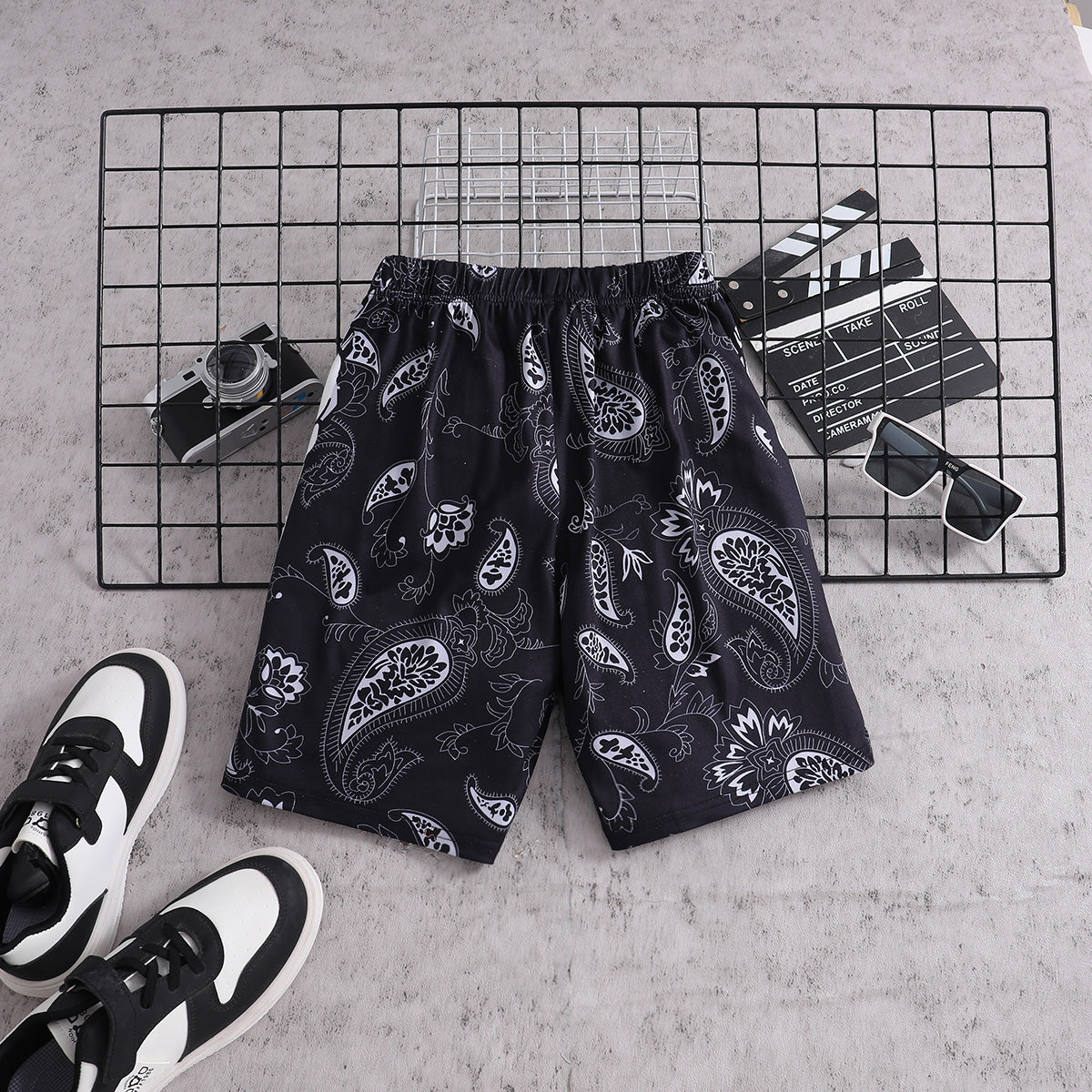 Boys Black Halloween Printed Elasticated Shorts Shorts