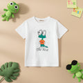 Boys White Graphic Cartoon Printed Short Sleeves T-Shirt Tshirts White 1-2 Y