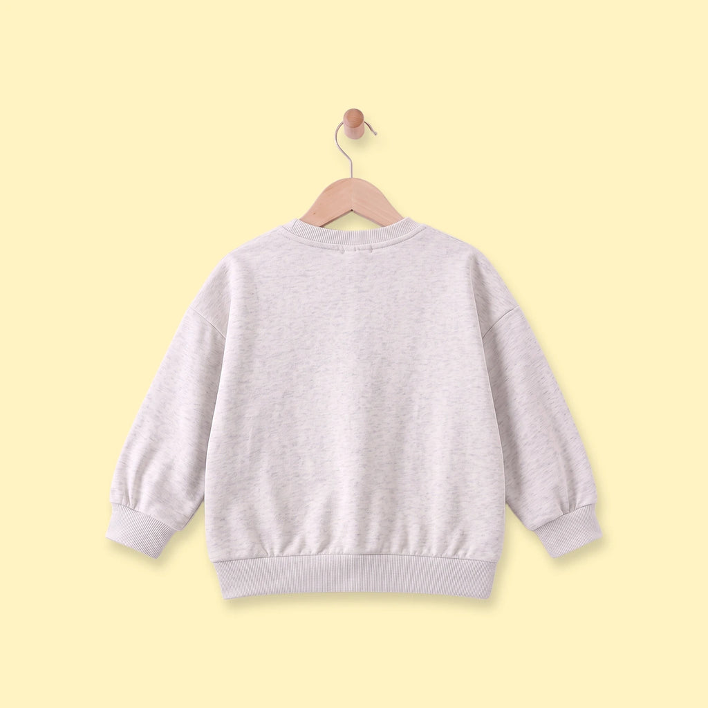 Boys Light Grey Typographic Long Sleeve Sweatshirt Sweatshirts & Hoodies