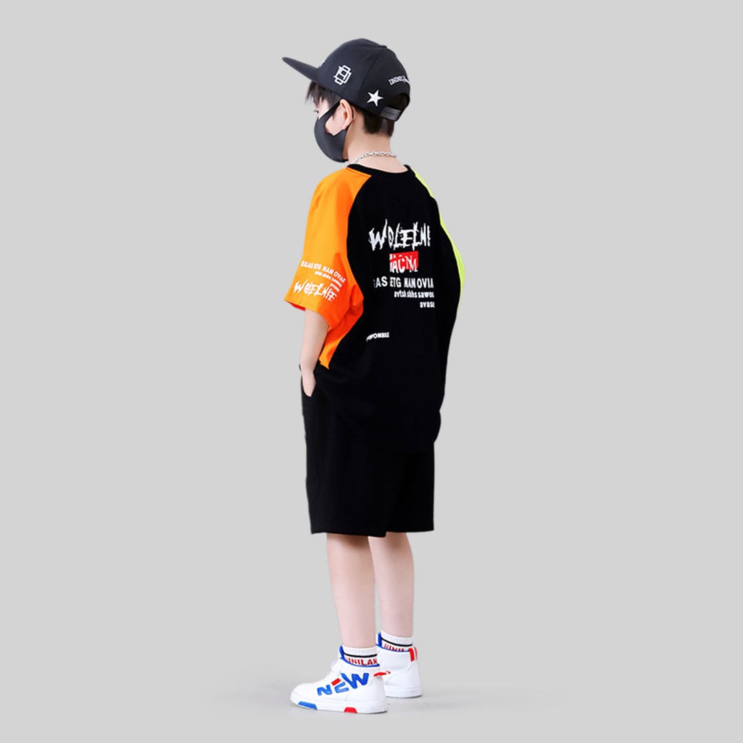 Boys Short Sleeve Graphic T-Shirt With Elasticated Shorts Sets   