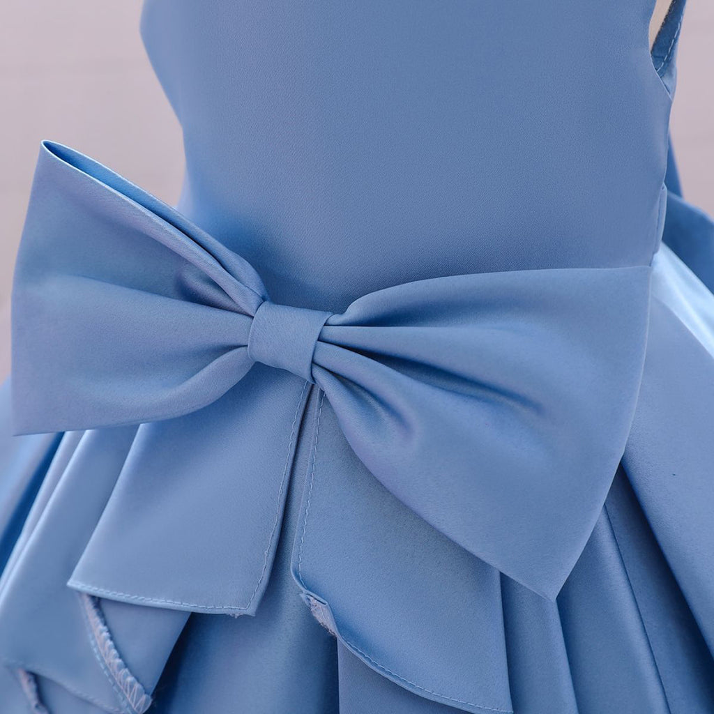 Girls Bow Applique Party Wear Dress Party Dresses   