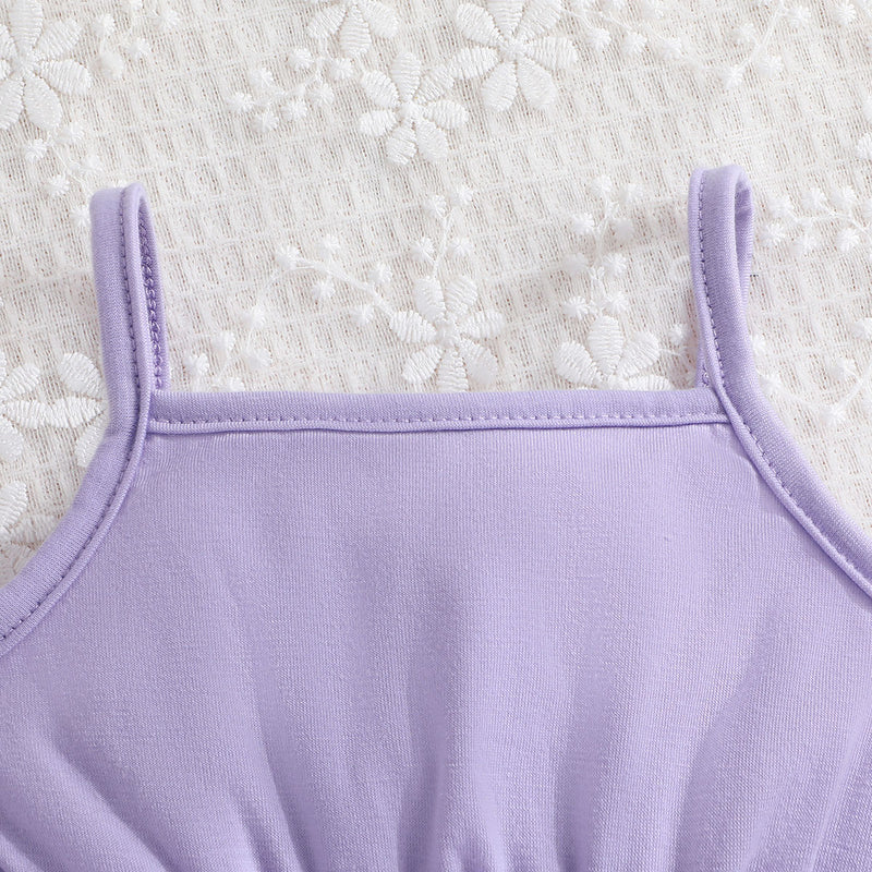 Girls Purple Solid Blazer Shrug With Butterfly Applique Tulle Overlay Fit And Flared Dress Casual Dresses
