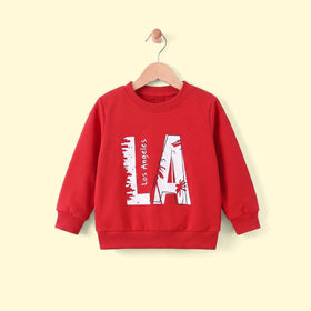 Boys Red Typography Print Long Sleeve Sweatshirt Sweatshirts & Hoodies Red 3-4 Y