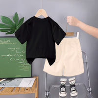 Boys Dinosaur Printed Black T-Shirt With Shorts Set 2 pc. Sets
