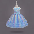 Girls Blue Heart Applique Fit & Flare Party Wear Dress Party Dresses Blue 1-2 Y
