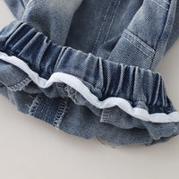 Boys Khaki Checked Shirt With Graphic T-Shirt & Denim Shorts Set Sets