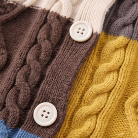 Boys Multicolour Cable Knit Long Sleeve Cardigan Sweaters & Cardigans