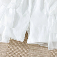 Girls White Ruffle Halter Top With Shorts Co-ord Sets Sets