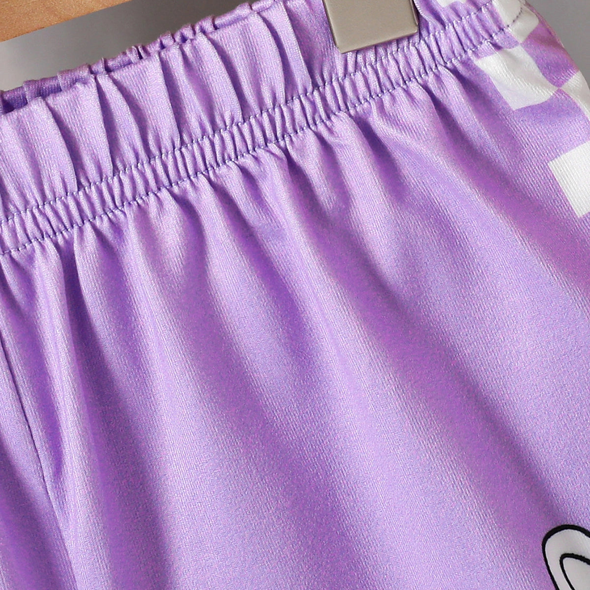 Girls Lavender Cartoon Characters Printed Short Sleeve T-Shirt With Shorts Sets 2 pc. Sets