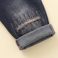 Boys Grey Checked Jacket With T-Shirt And Denim Pants Sets 3 pc. Sets