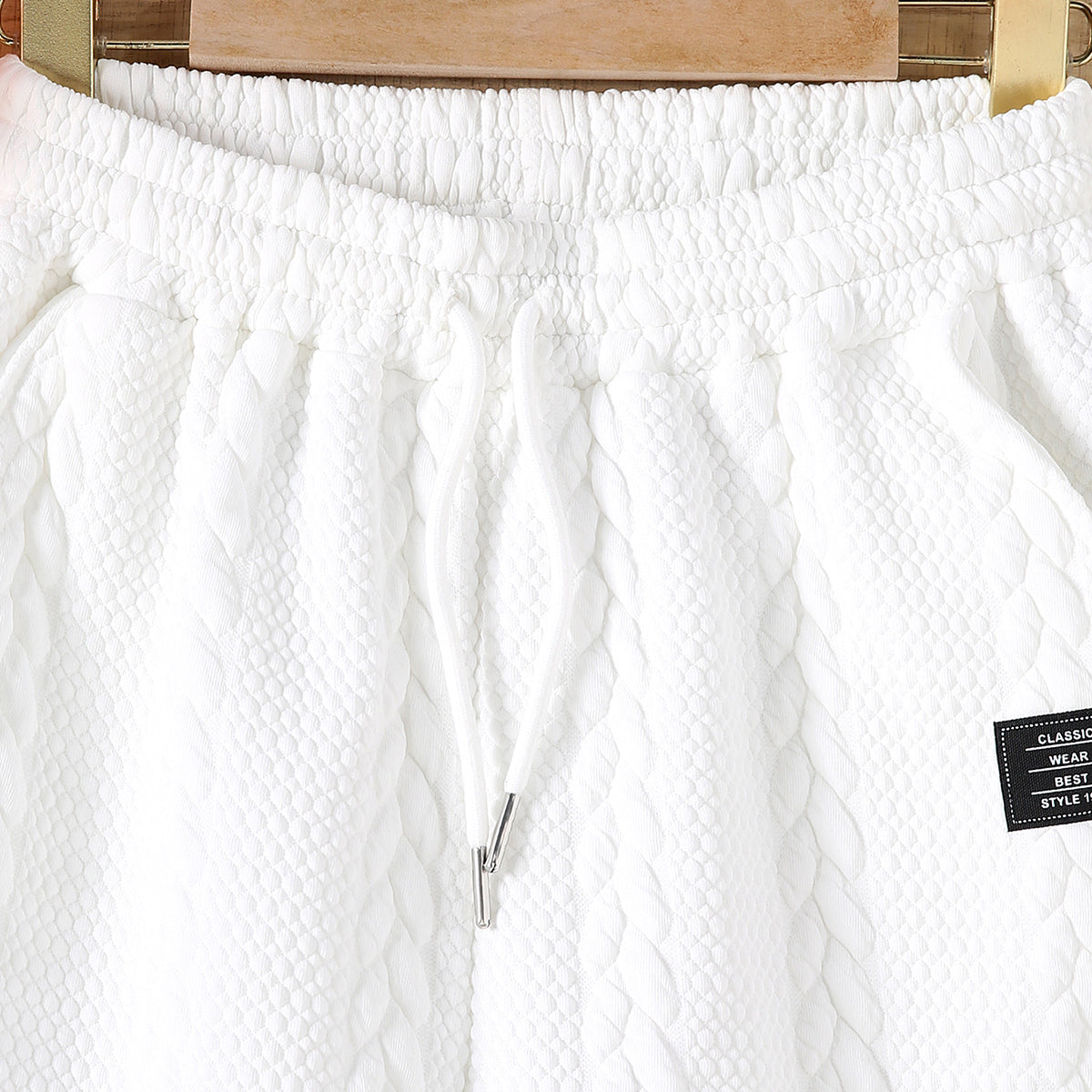 Boys Cable Knit Textured T-shirt & Shorts Set Sets