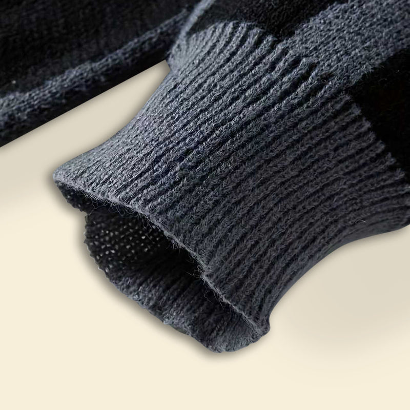 Boys Dark Grey with Abstract Print Full Sleeves Pullover Sweaters & Cardigans