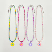 Pack Of 4 Girls Multicolour Flower Charm Necklace Sets Necklace and Chains Multicolor Onesize