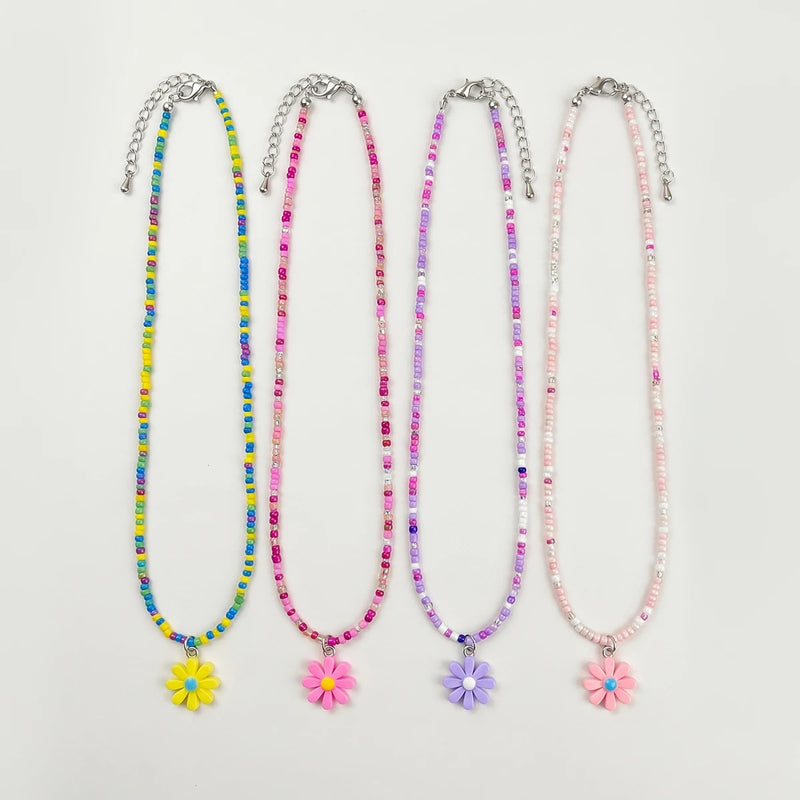 Pack Of 4 Girls Multicolour Flower Charm Necklace Sets Necklace and Chains Multicolor Onesize