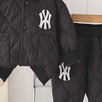 Boys Black Self-Design Jacket With Trouser Sets 2 pc. Sets