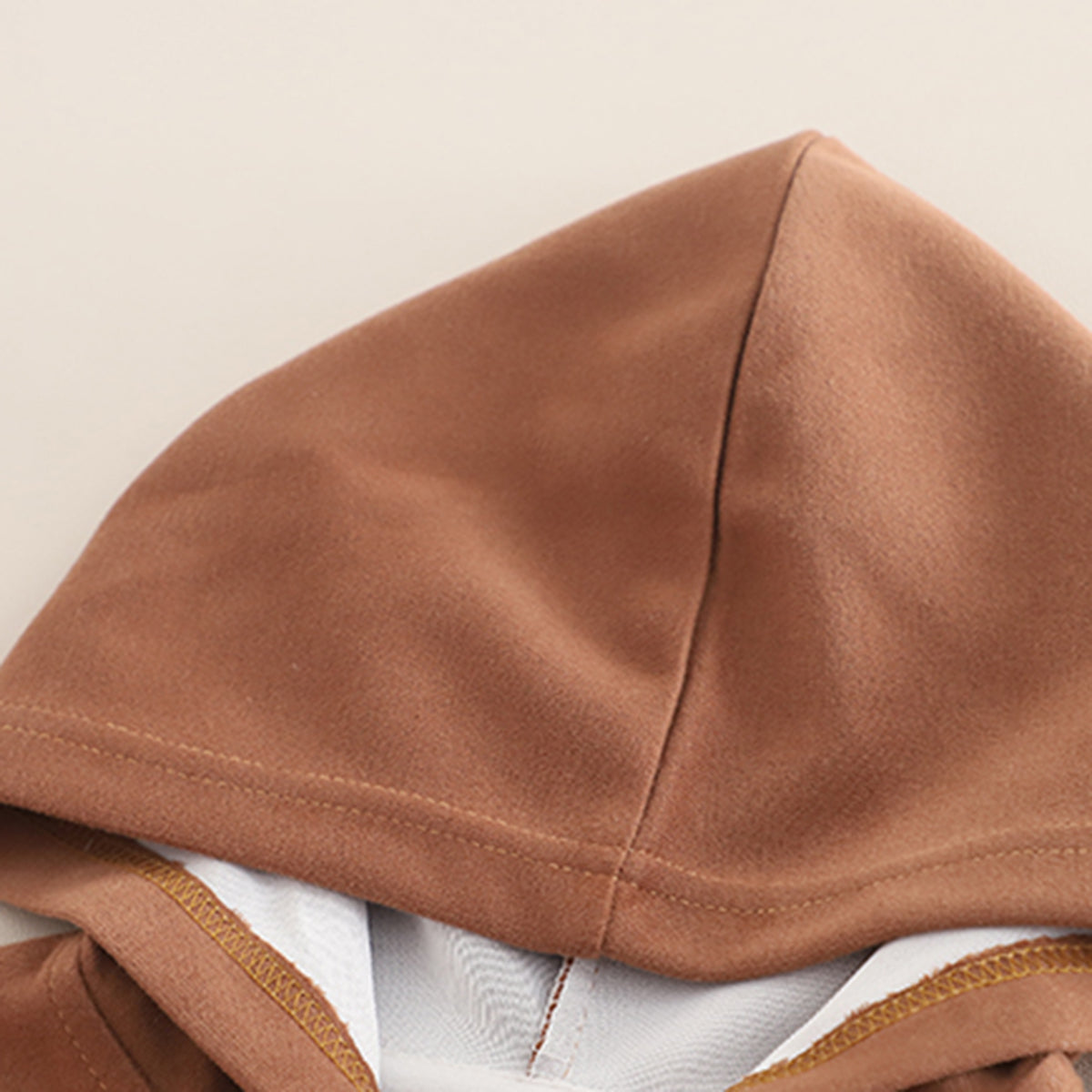 Boys Brown Typographic Printed Hooded Sweatshirt With Sleeveless Jacket & Joggers Set Sets