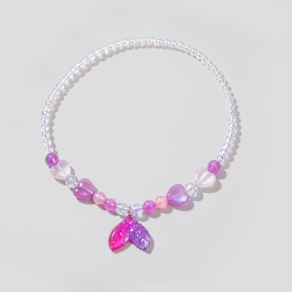 Pack Of 5 Girls Multicolour Mermaid Tail Beaded Necklace Sets Necklace and Chains