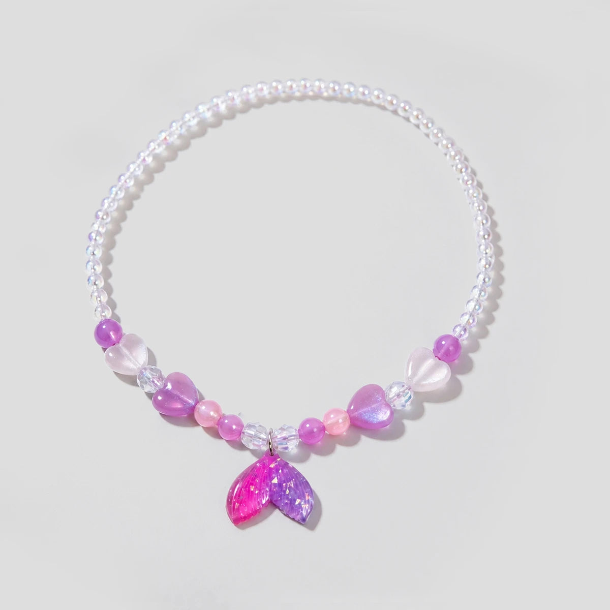 Pack Of 5 Girls Multicolour Mermaid Tail Beaded Necklace Sets Necklace and Chains