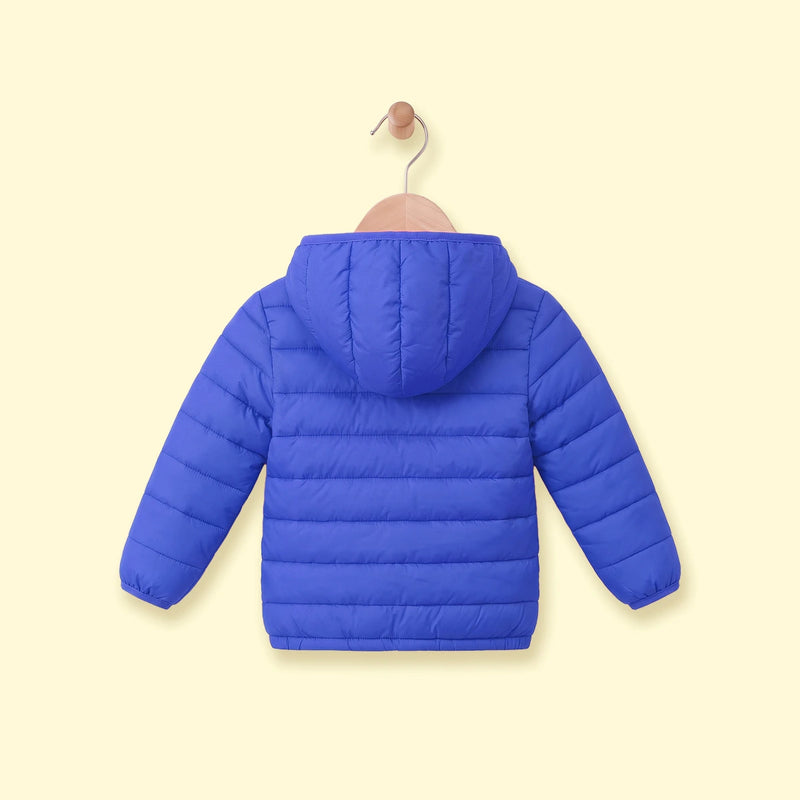 Boys Royal Blue Hooded Quilted Puffer Jacket Coats & Jackets