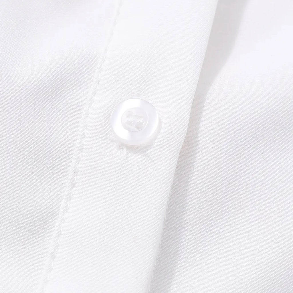 Girls White Puff Sleeves Collared Top With Pleated Skirts Set Sets