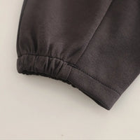 Boys Dark Grey Applique Hooded Sweater Vest With T-Shirt & Jogger Sets Sets